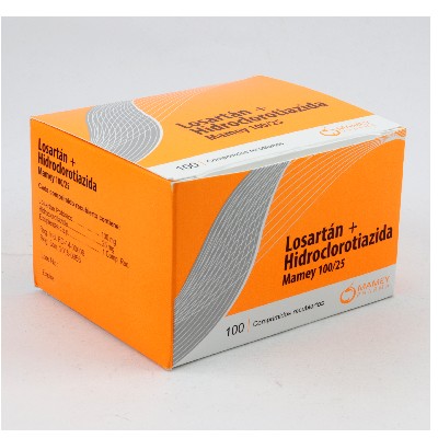 LOSARTAN MAMEY H 100/25MG 100 COMPRIMIDOS C/B (CADA BLISTER)