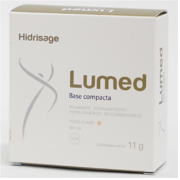 HIDRISAGE LUMED BASE COMPACTA SPF 50 TONO CLARO 11 G.