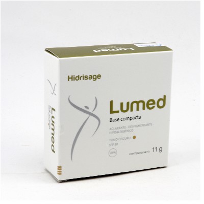 HIDRISAGE LUMED BASE COMPACTA TONO OSCURO 11 GRS.