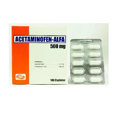 ACETAMINOFEN ALFA 500MG 100 TABLETAS C/S (CADAS SOBRE)(2)