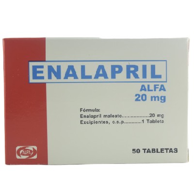 ENALAPRIL ALFA 20MG 50 TABLETAS C/B (CADA BLISTER)