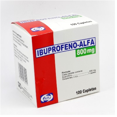 IBUPROFEN ALFA 800MG 100 CAPLETAS C/U (CADA UNIDAD)