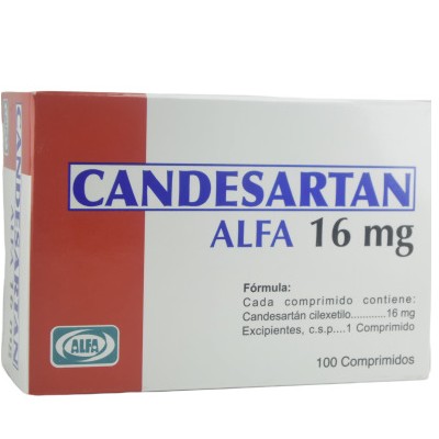 CANDESARTAN ALFA 16 MG 100 COMPRIMIDOS C/B (CADA BLISTER)