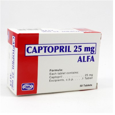 CAPTOPRIL ALFA 25MG 50 TABLETAS C/B (CADA BLISTER)