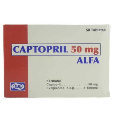 CAPTOPRIL ALFA 50MG 50 TABLETAS C/B (CADA BLISTER)