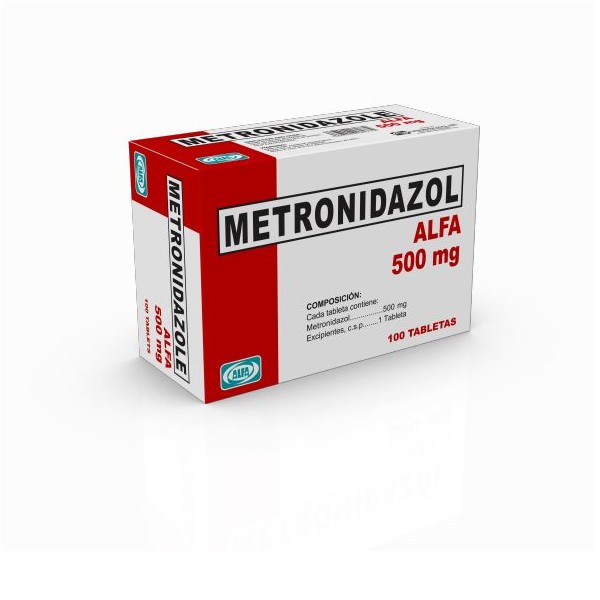 METRONIDAZOL ALFA 500MG 100 TABLETAS C/U (CADA UNIDAD)