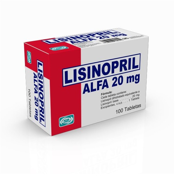 LISINOPRIL ALFA 20MG 100 TABLETAS C/B (CADA BLISTER)