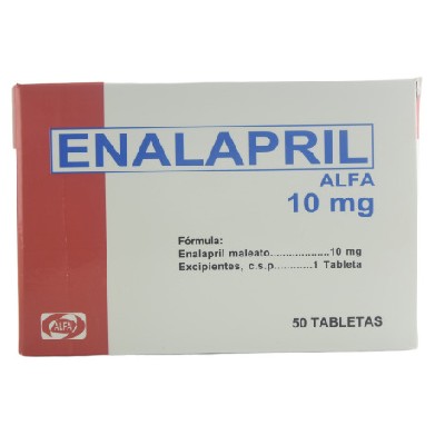 ENALAPRIL ALFA 10MG 50 TABLETAS C/B (CADA BLISTER)