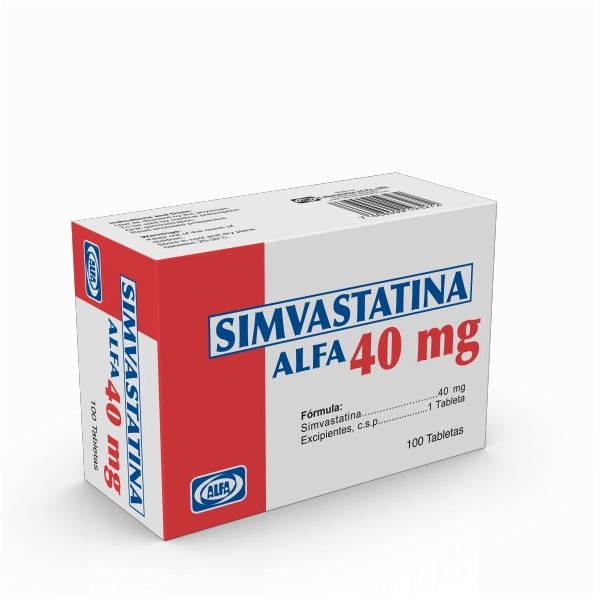 SIMVASTATINA ALFA 40MG 100 TABLETAS C/B (CADA BLISTER)