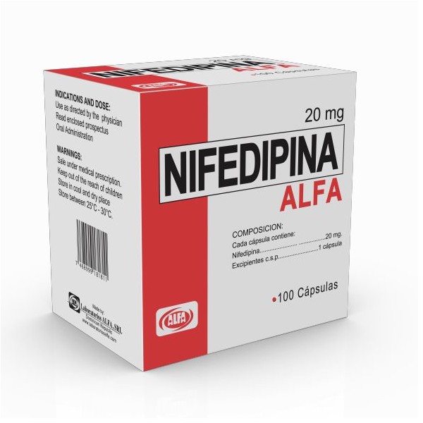 NIFEDIPINA ALFA 20MG 100 CAPSULAS C/B (CADA BLISTER)