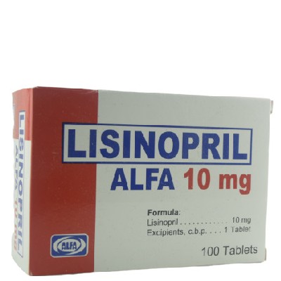 LISINOPRIL ALFA 10MG 100 TABLETAS C/B (CADA BLISTER)