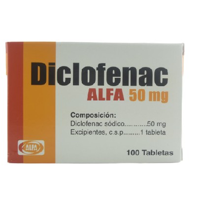 DICLOFENAC ALFA 50MG 100 TABLETAS C/B (CADA BLISTER)