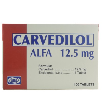 CARVEDILOL ALFA 12.5MG 100 TABLETAS C/B (CADA BLISTER)