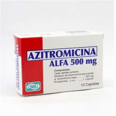 AZITROMICINA ALFA 500MG 10 CAPLETAS C/U (CADA UNIDAD)