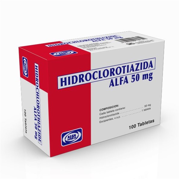 HIDROCLOROTIAZIDA ALFA 50MG 100 TABLETAS C/B (CADA BLISTER)