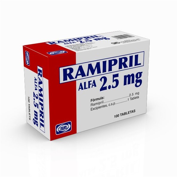 RAMIPRIL ALFA 2.5MG 100 TABLETAS C/B (CADA BLISTER)