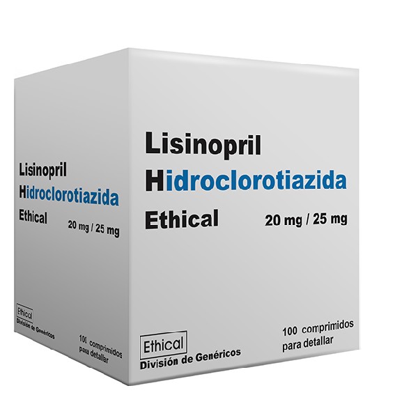 LISINOPRIL H ETHICAL 20/25MG 100 COMPRIMIDOS C/B (CADA BLISTER)(4)