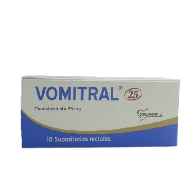 VOMITRAL 25MG 10 SUPOSITORIOS