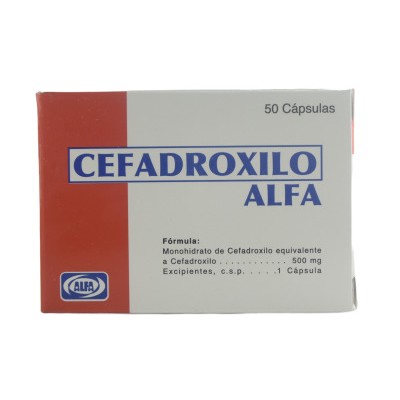 CEFADROXILO ALFA 500MG 50 CAPLETAS C/U (CADA UNIDAD)