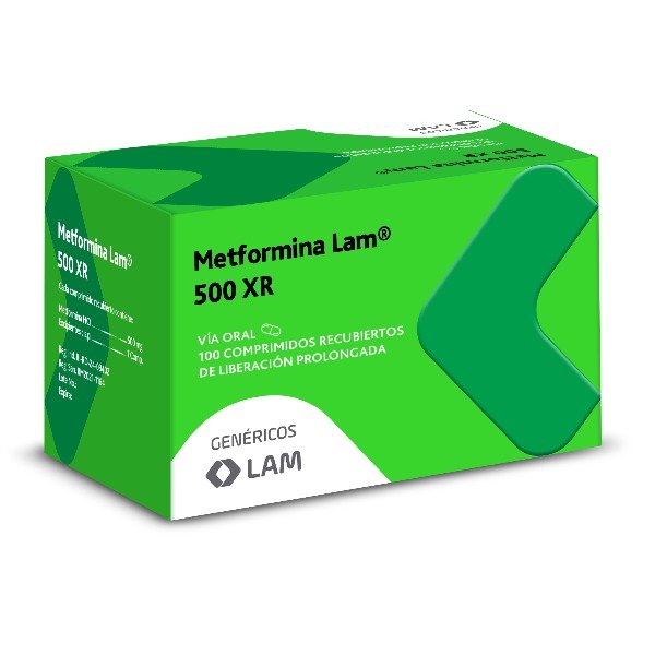 METFORMINA LAM XR 500MG 100 COMPRIMIDOS C/B (CADA BLISTER)