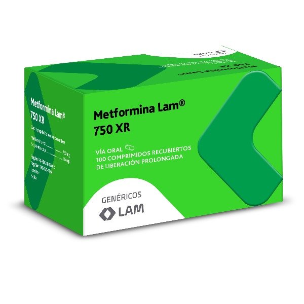 METFORMINA LAM XR 750MG 100 COMPRIMIDOS C/B (CADA BLISTER)
