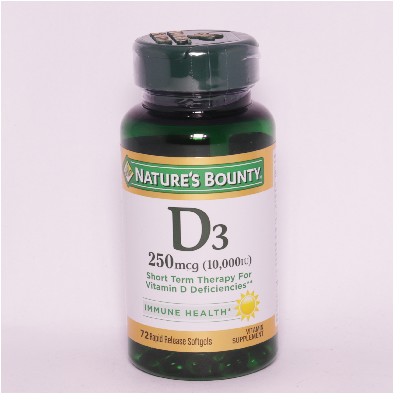 VITAMINA D3 10000IU 72 SOFTGELS NATURES BOUNTY