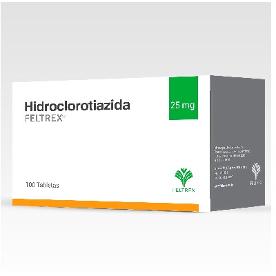 HIDROCLOROTIAZIDA FELTREX 25MG 100 TABLETAS C/B (CADA BLISTER)