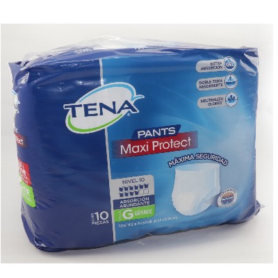 TENA PANTS COMFORT G/LARGE 10 PAÑALES