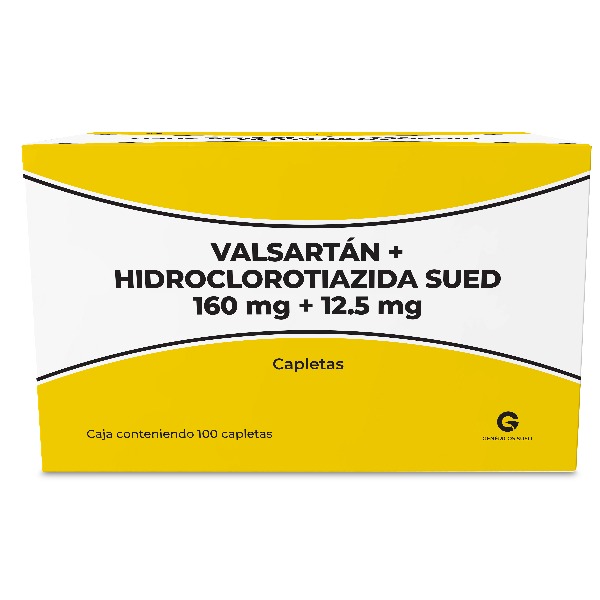 VALSARTAN+HIDROCLOROTIAZIDA SUED 160/12.5MG 100 CAPLETAS C/B (CADA BLISTER)