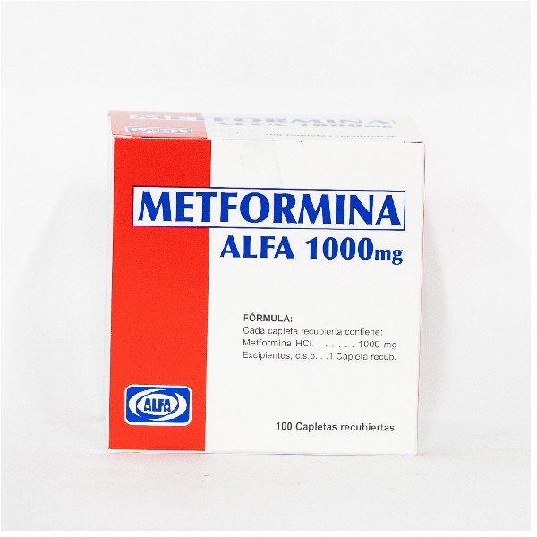 METFORMINA ALFA 1000MG 100 CAPLETAS C/B (CADA BLISTER)
