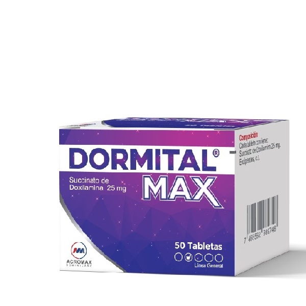 DORZAMIN 25MG 50 TABLETAS C/B (CADA BLISTER)** (DORMITAL MAX)