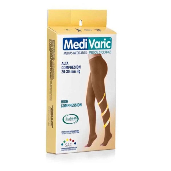 MEDIA ALTA COMPRESION CADERA O-NEGRO 20-30MMHG LARGE MEDIVARIC (1437P0304)