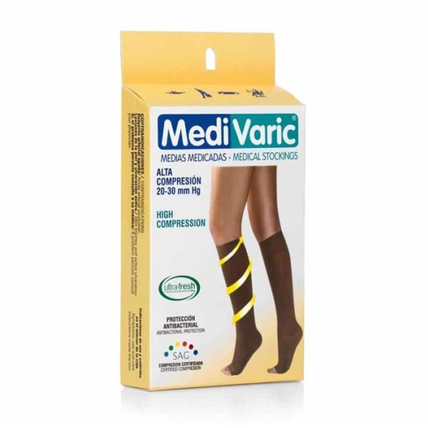 MEDIA ALTA COMPRESION RODILLA O-BEIGE 20-30MMHG MEDIUM MEDIVARIC (1233P0208)