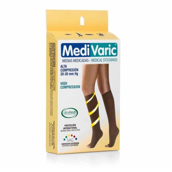 MEDIA ALTA COMPRESION RODILLA O-BEIGE 20-30MMHG XL MEDIVARIC (1233P0408)