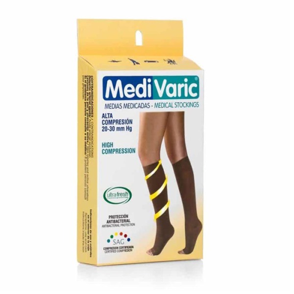 MEDIA ALTA COMPRESION RODILLA O-NEGRO 20-30MMHG MEDIUM MEDIVARIC (1233P0204)