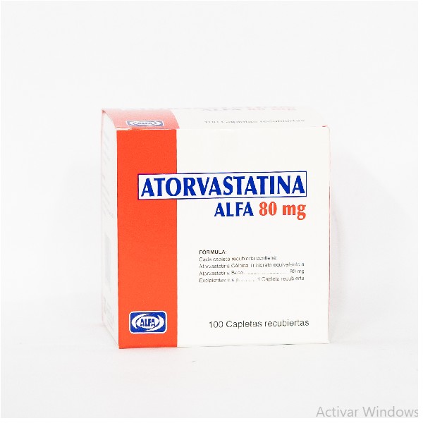 ATORVASTATINA ALFA 80MG 100 CAPLETAS C/B (CADA BLISTER)