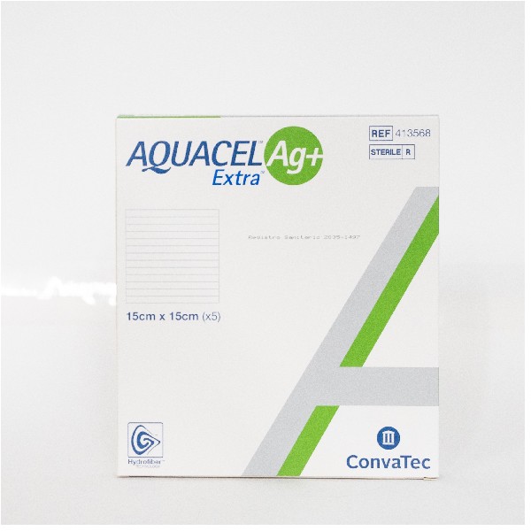 AQUACEL AG+ EXTRA 15X15CM (6X6") 5 APOSITOS C/U (CADA UNIDAD)*** (413568)