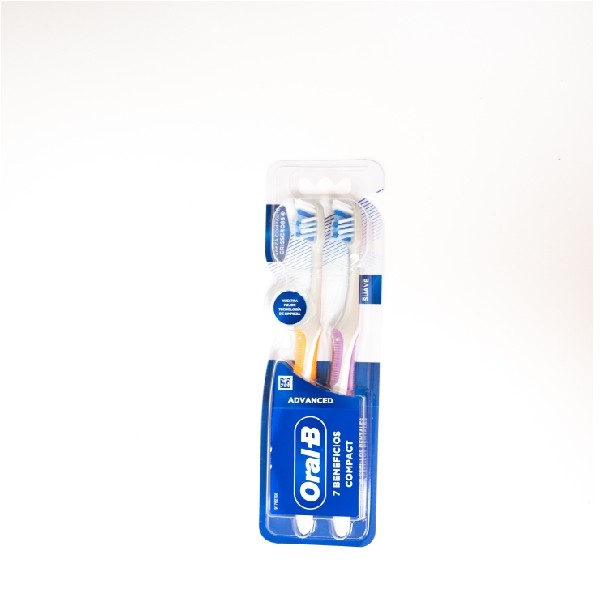 CEPILLO ORAL B ADVANCE 7 BENEFICIOS COMPACT 2-PACK SUAVE