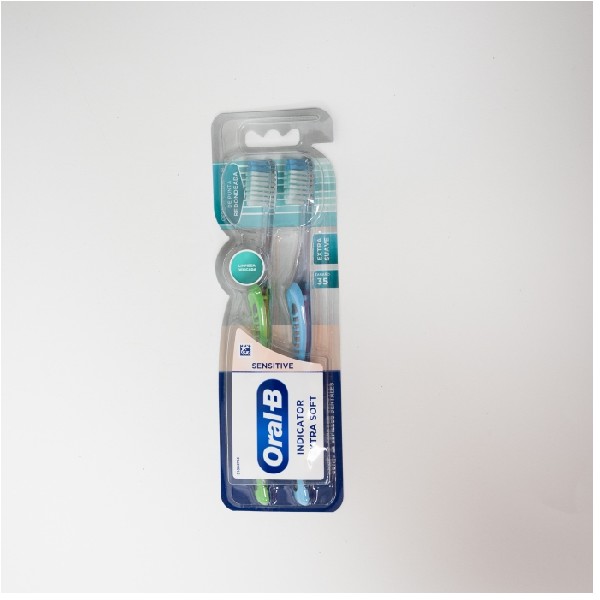 CEPILLO ORAL B SENSITIVE INDICATOR 2-PACK EXTRA SUAVE