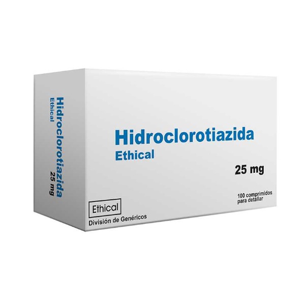 HIDROCLOROTIAZIDA ETHICAL 25MG 100 COMPRIMIDOS C/B (CADA BLISTER)