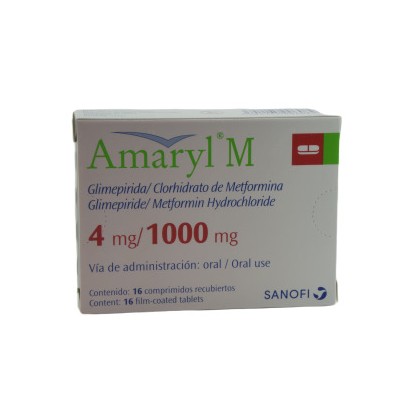 AMARYL M 4MG/1000 16 COMPRIMIDOS
