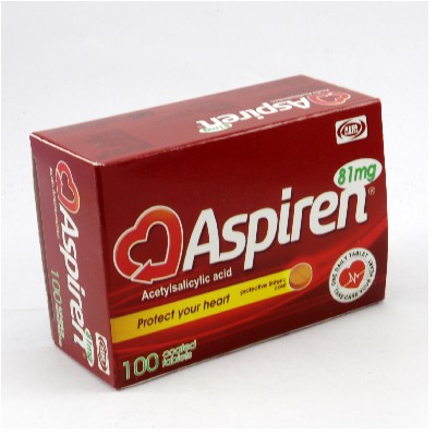 ASPIREN 81MG 100 TABLETAS C/B (CADA BLISTER)