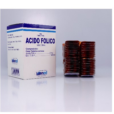 ACIDO FOLICO LAANED 5MG 500 TABLETAS C/B (CADA BLISTER)