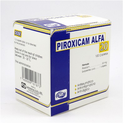 PIROXICAM ALFA 20MG 100 CAPLETAS C/U (CADA UNIDAD)