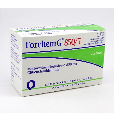 FORCHEM-G 850/5MG 30 CAPLETAS