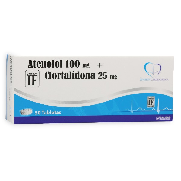 ATENOLOL + CLORTALIDONA IF 100/25MG 50 TABLETAS C/B (CADA BLISTER)
