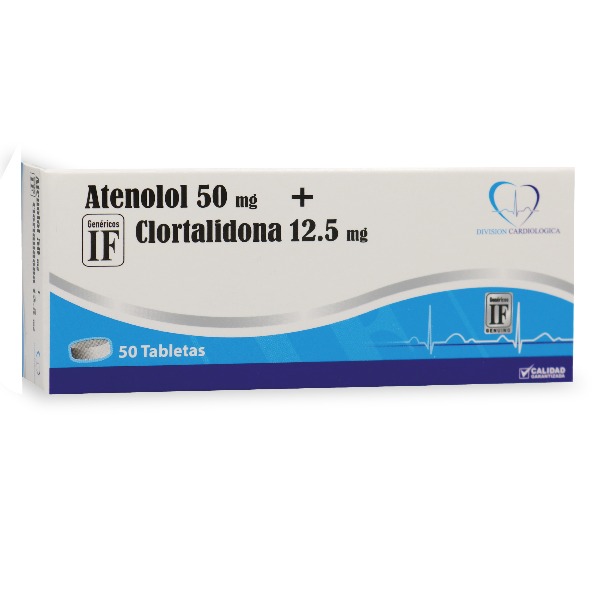 ATENOLOL + CLORTALIDONA IF 50/12.5MG 50 TABLETAS C/B (CADA BLISTER)