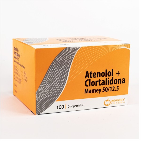 ATENOLOL + CLORTALIDONA MAMEY 50/12.5MG 50 COMPRIMIDOS C/B (CADA BLISTER)