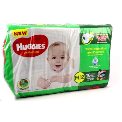 HUGGIES ACTIVE SEC SOFT COMFORT #2 40 PAÑALES