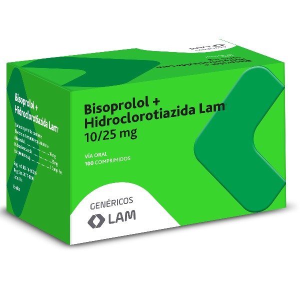 BISOPROLOL + HIDROCLOROTIAZIDA LAM 10/25MG 100 COMPRIMIDOS C/B (CADA BLISTER)